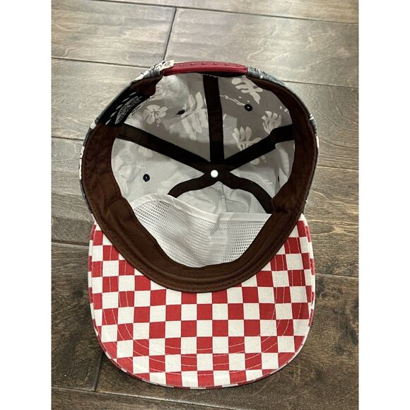 Vans Off the Wall Mens Checkerboard Brim Leaf Print Adjustable Snapback Hat Cap - Picture 8 of 9